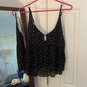 Intimately Free People black cami with colored hearts